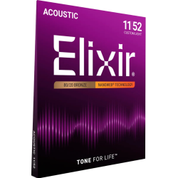 Elixir Nanoweb Acoustic Bronze 11027 Custom Light 11-52